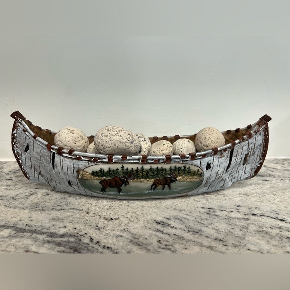 Rustic Canoe Decor with Moose Design decor - Picture 1 of 4